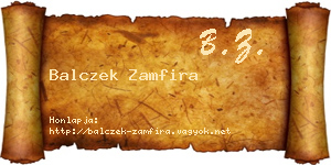 Balczek Zamfira névjegykártya